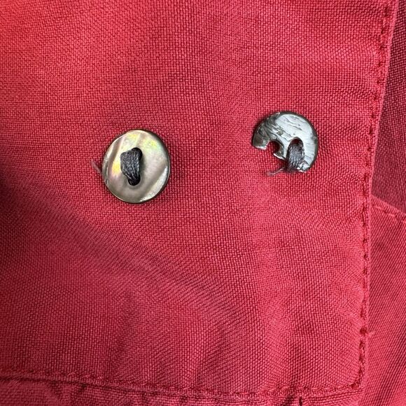 Vintage Y2K Express Silk 100% Button-Up Shirt – Red – Size Large - Picture 11 of 16